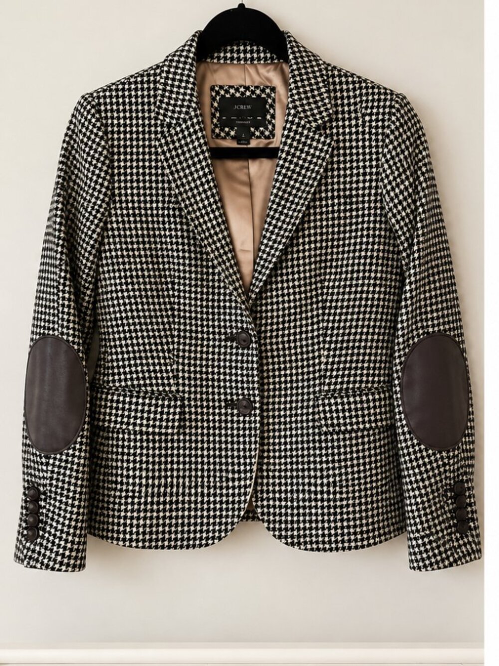 J.Crew Schoolboy Houndstooth Blazer with Elbow Patches – Size 2